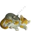 Фигурка садовая Кошка с мышкой спят 12832