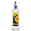 Бутылка д/масла 500мл с мет. дозатором для Sun flower oil черн-желт стекло 02010-00825  (8)